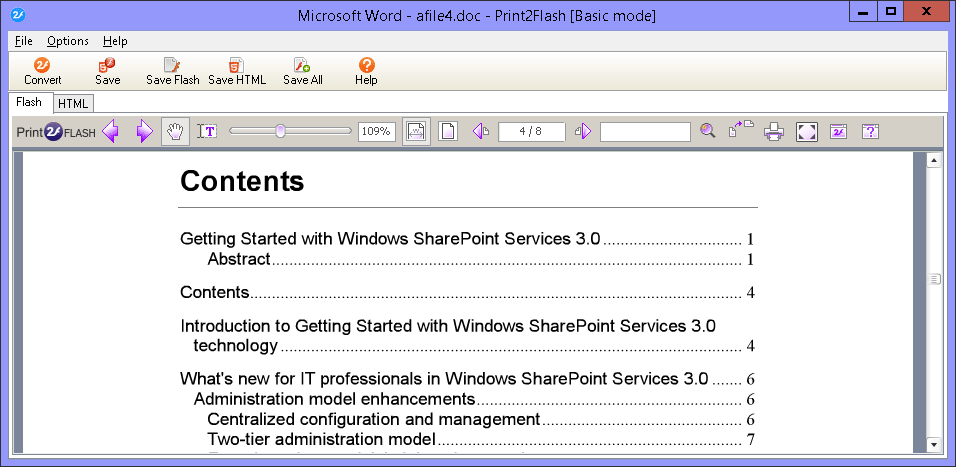 Screenshot for Print2Flash 4.0